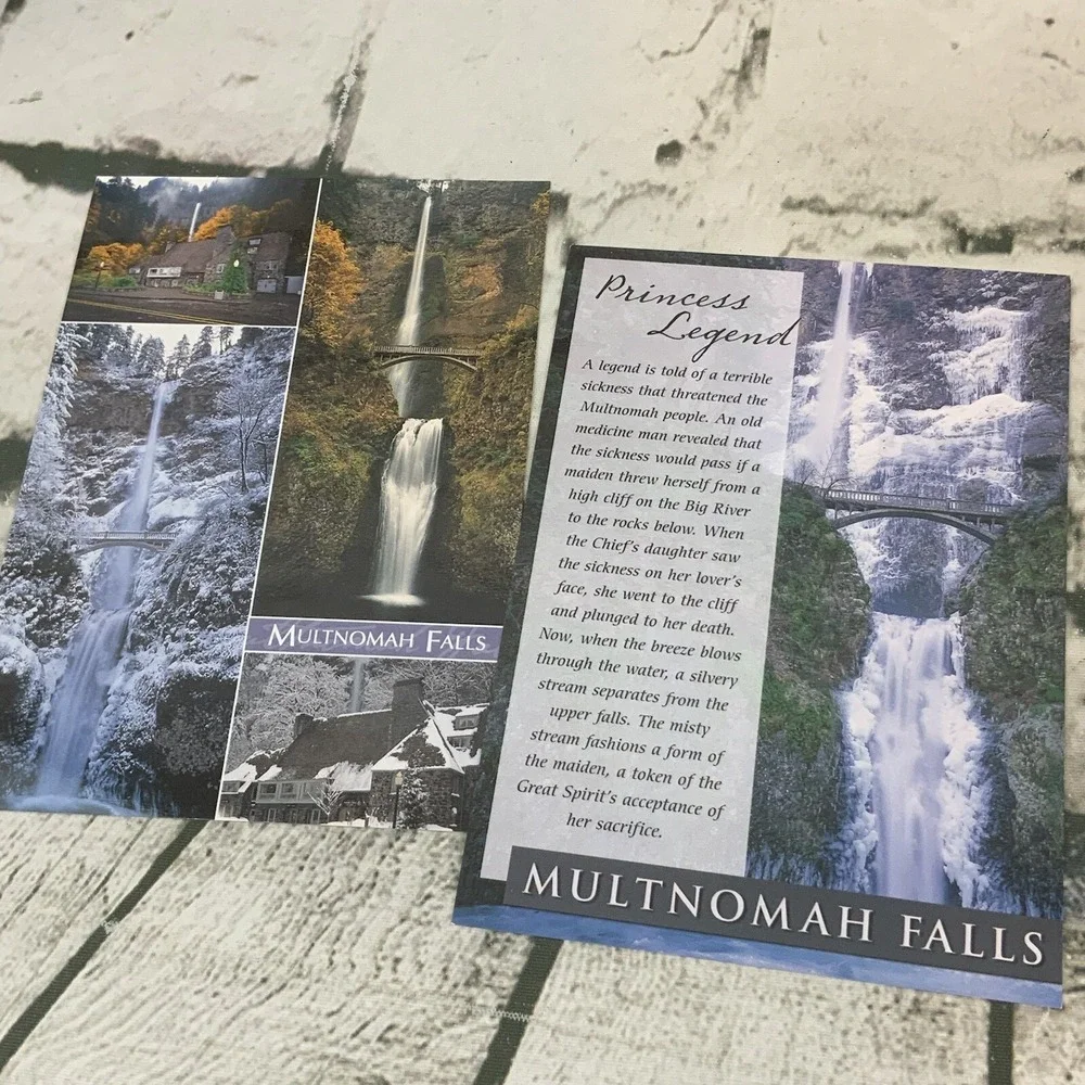 Vintage Postcard Lot Of 7 Oregon Waterfalls The Gorge Multnomah Latourell Bridal